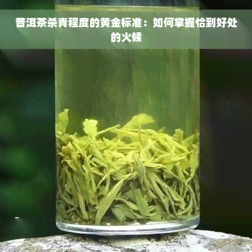 普洱茶杀青程度的黄金标准：如何掌握恰到好处的火候