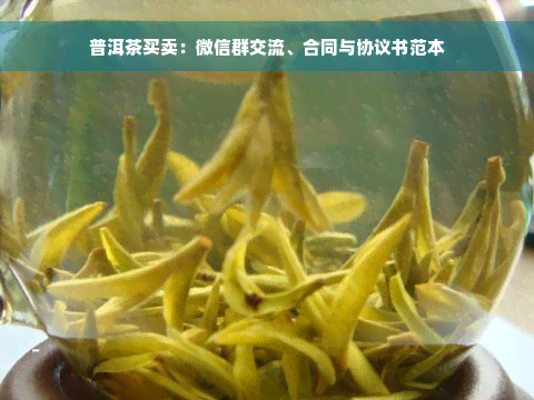 普洱茶买卖：微信 *** 流、合同与协议书范本