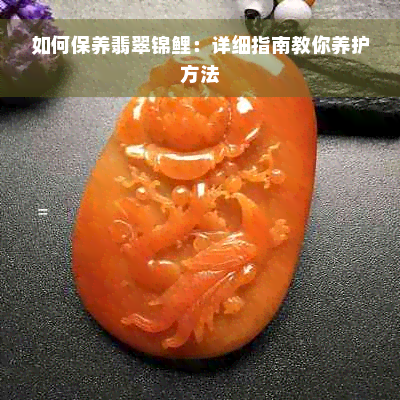 如何保养翡翠锦鲤：详细指南教你养护方法