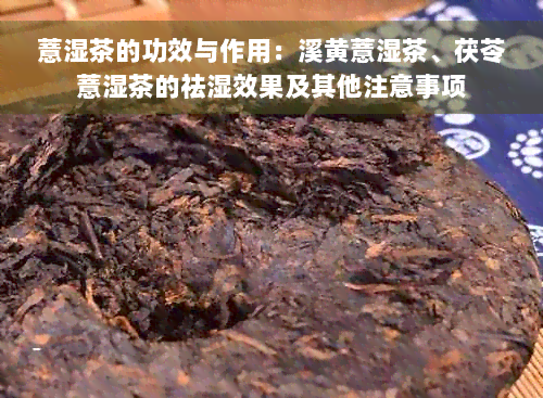 薏湿茶的功效与作用：溪黄薏湿茶、茯苓薏湿茶的祛湿效果及其他注意事项