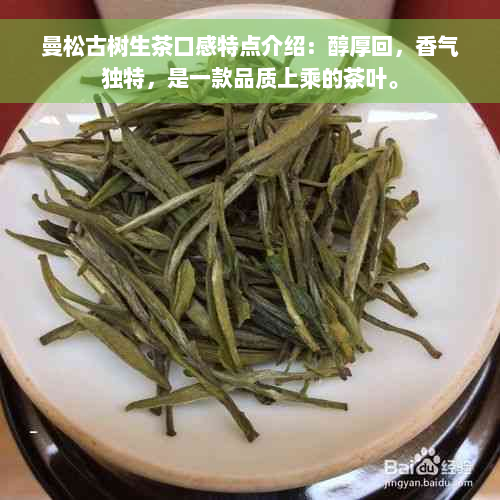 曼松古树生茶口感特点介绍：醇厚回，香气独特，是一款品质上乘的茶叶。
