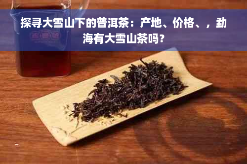 探寻大雪山下的普洱茶：产地、价格、，勐海有大雪山茶吗？