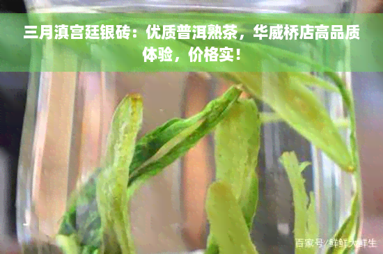 三月滇宫廷银砖：优质普洱熟茶，华威桥店高品质体验，价格实！