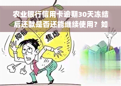 农业银行信用卡逾期30天冻结后还款是否还能继续使用？如何解冻并恢复信用？