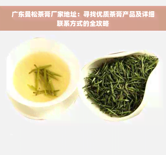 广东曼松茶膏厂家地址：寻找优质茶膏产品及详细联系方式的全攻略