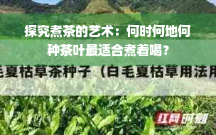 探究煮茶的艺术：何时何地何种茶叶最适合煮着喝？