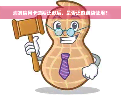 浦发信用卡逾期还款后，是否还能继续使用？