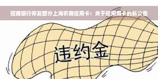 招商银行停发部分上海农商信用卡：关于信用用卡的新公告