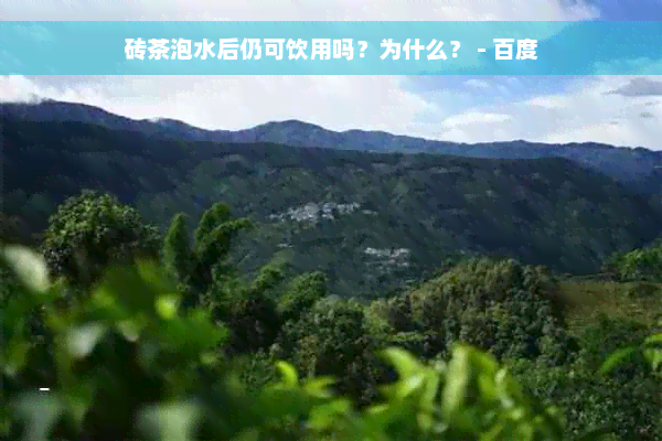 砖茶泡水后仍可饮用吗？为什么？ - 百度