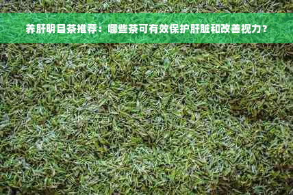 养肝明目茶推荐：哪些茶可有效保护肝脏和改善视力？