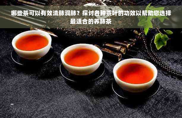 哪些茶可以有效清肺润肺？探讨各种茶叶的功效以帮助您选择最适合的养肺茶