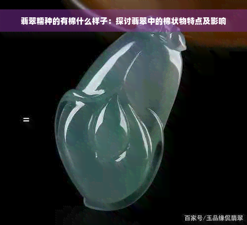 翡翠糯种的有棉什么样子：探讨翡翠中的棉状物特点及影响