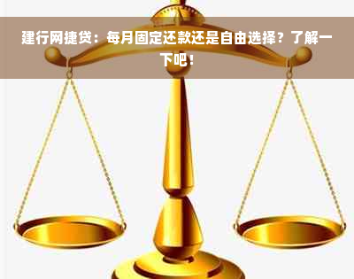 建行网捷贷：每月固定还款还是自由选择？了解一下吧！