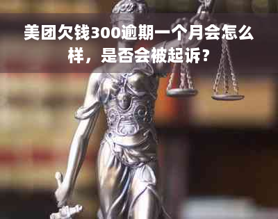 美团欠钱300逾期一个月会怎么样，是否会被起诉？