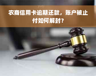 农商信用卡逾期还款，账户被止付如何解封？