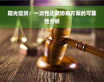 阳光信贷：一次性还款协商方案的可靠性分析