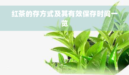 红茶的存方式及其有效保存时间一览