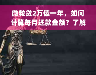 微粒贷2万傣一年，如何计算每月还款金额？了解具体还款计划和费用细节