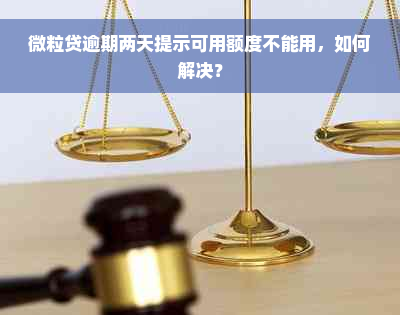 微粒贷逾期两天提示可用额度不能用，如何解决？