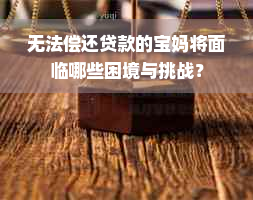 无法偿还贷款的宝妈将面临哪些困境与挑战？