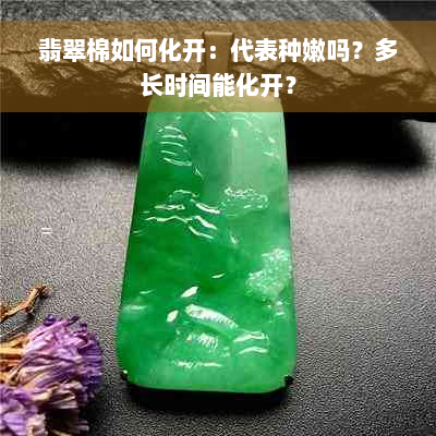 翡翠棉如何化开：代表种嫩吗？多长时间能化开？