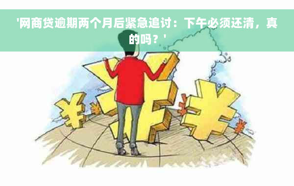 '网商贷逾期两个月后紧急追讨：下午必须还清，真的吗？'