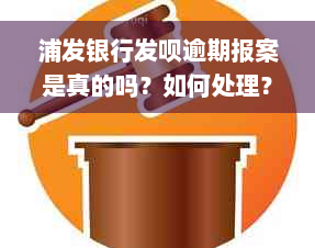 浦发银行发呗逾期报案是真的吗？如何处理？