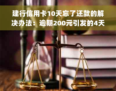 建行信用卡10天忘了还款的解决办法：逾期200元引发的4天遗漏