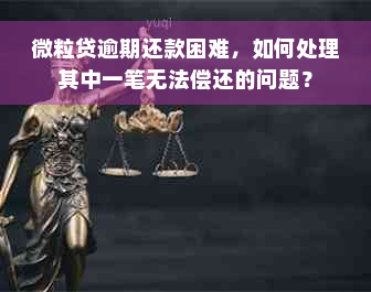 微粒贷逾期还款困难，如何处理其中一笔无法偿还的问题？