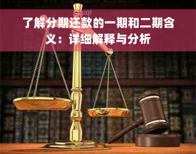 了解分期还款的一期和二期含义：详细解释与分析