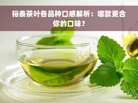 裕泰茶叶各品种口感解析：哪款更合你的口味？