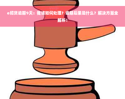 e招贷逾期9天：我该如何处理？逾期后果是什么？解决方案全解析！