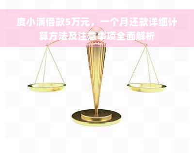 度小满借款5万元，一个月还款详细计算方法及注意事项全面解析