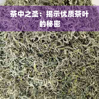 茶中之圣：揭示优质茶叶的秘密