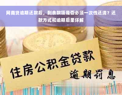 网商贷逾期还款后，剩余款项是否必须一次性还清？还款方式和逾期后果详解