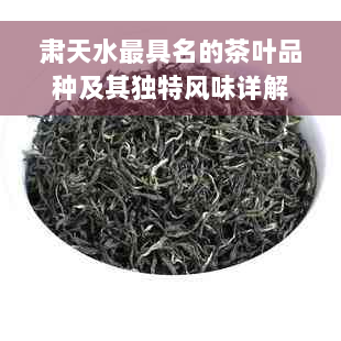 肃天水更具名的茶叶品种及其独特风味详解