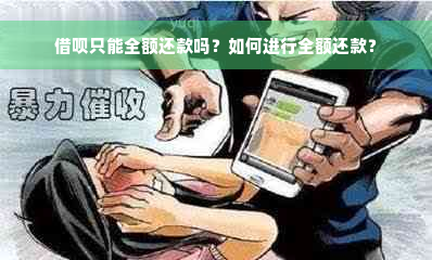 借呗只能全额还款吗？如何进行全额还款？