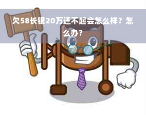 欠58长银20万还不起会怎么样？怎么办？