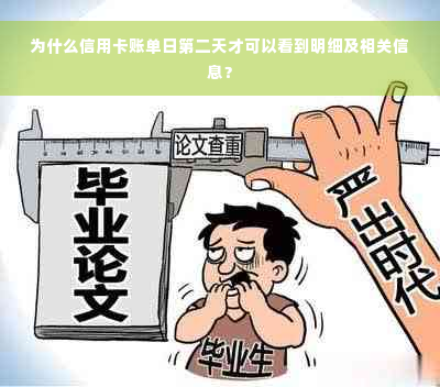 为什么信用卡账单日第二天才可以看到明细及相关信息？