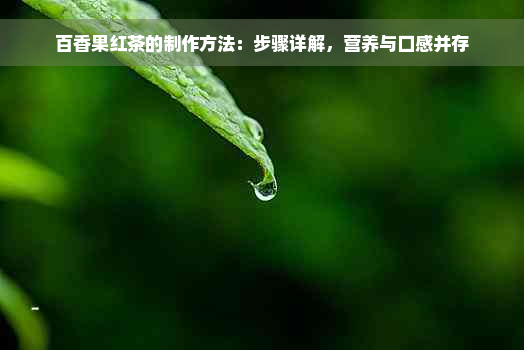 百香果红茶的制作方法：步骤详解，营养与口感并存