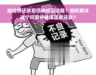 拍拍贷还款后仍被标记逾期？如何解决这个问题并确保正常还款？