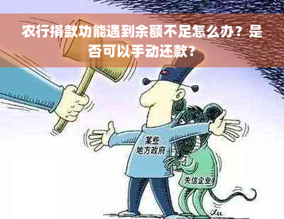 农行捐款功能遇到余额不足怎么办？是否可以手动还款？