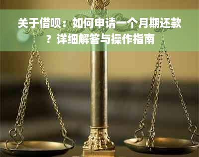 关于借呗：如何申请一个月期还款？详细解答与操作指南