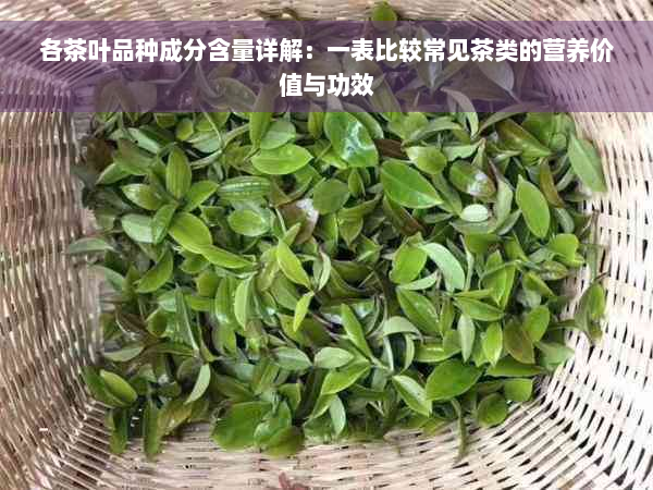 各茶叶品种成分含量详解：一表比较常见茶类的营养价值与功效