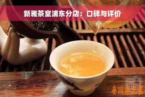 新雅茶室浦东分店：口碑与评价