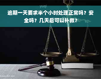 逾期一天要求半个小时处理正常吗？安全吗？几天后可以补救？