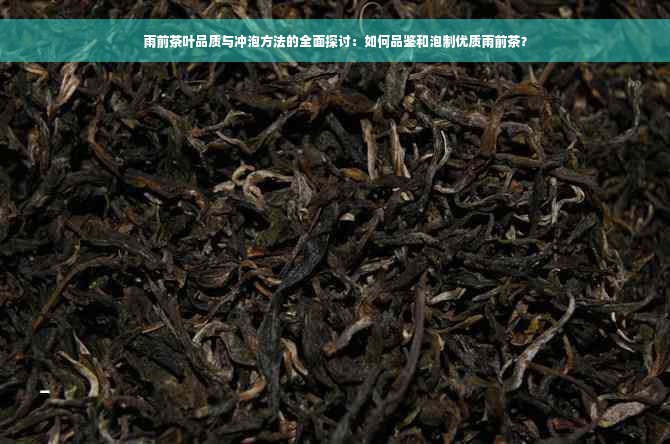 雨前茶叶品质与冲泡方法的全面探讨：如何品鉴和泡制优质雨前茶？