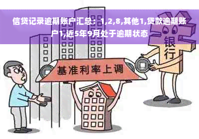 信贷记录逾期账户汇总：1,2,8,其他1,贷款逾期账户1,近5年9月处于逾期状态