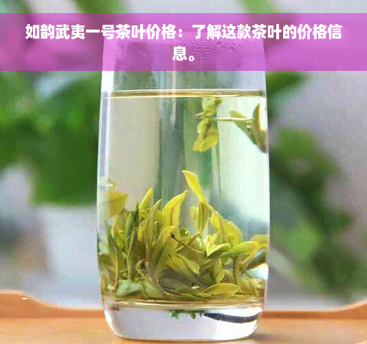 如韵武夷一号茶叶价格：了解这款茶叶的价格信息。