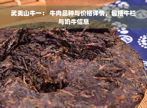 武夷山牛一： 牛肉品种与价格详情，包括牛栏与奶牛信息